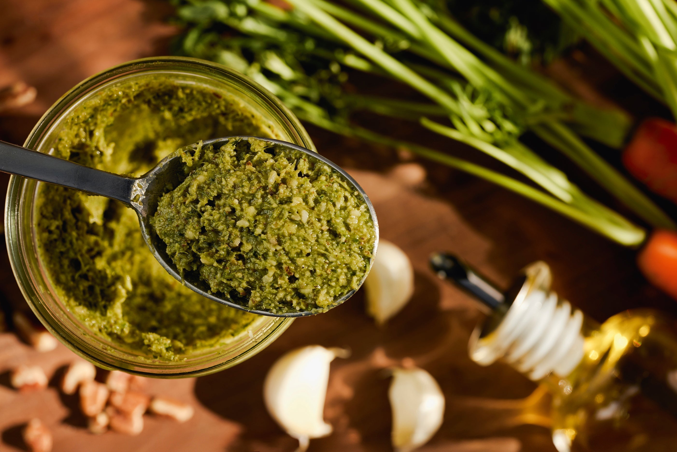 Carrot Top Pesto