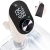 A white sous vide precision cooker with a digital display showing time and temperature, alongside a carrying pouch.