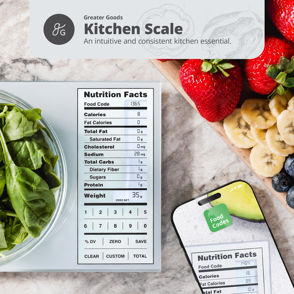 Greater Goods Nutrition Food Scale