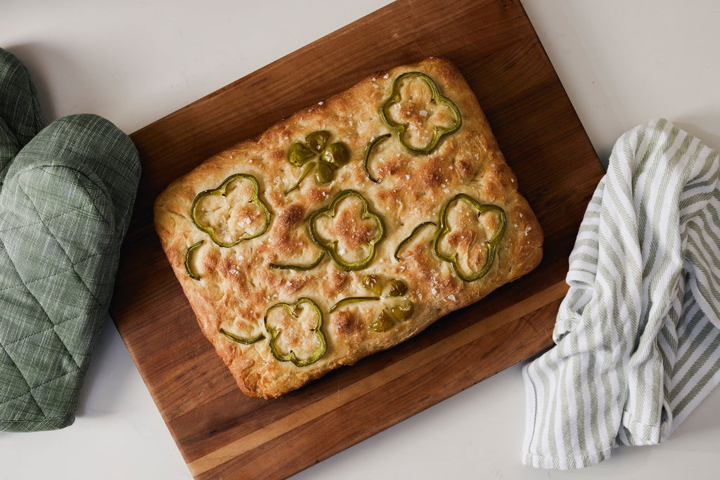 Green Pepper “Shamrock” Focaccia