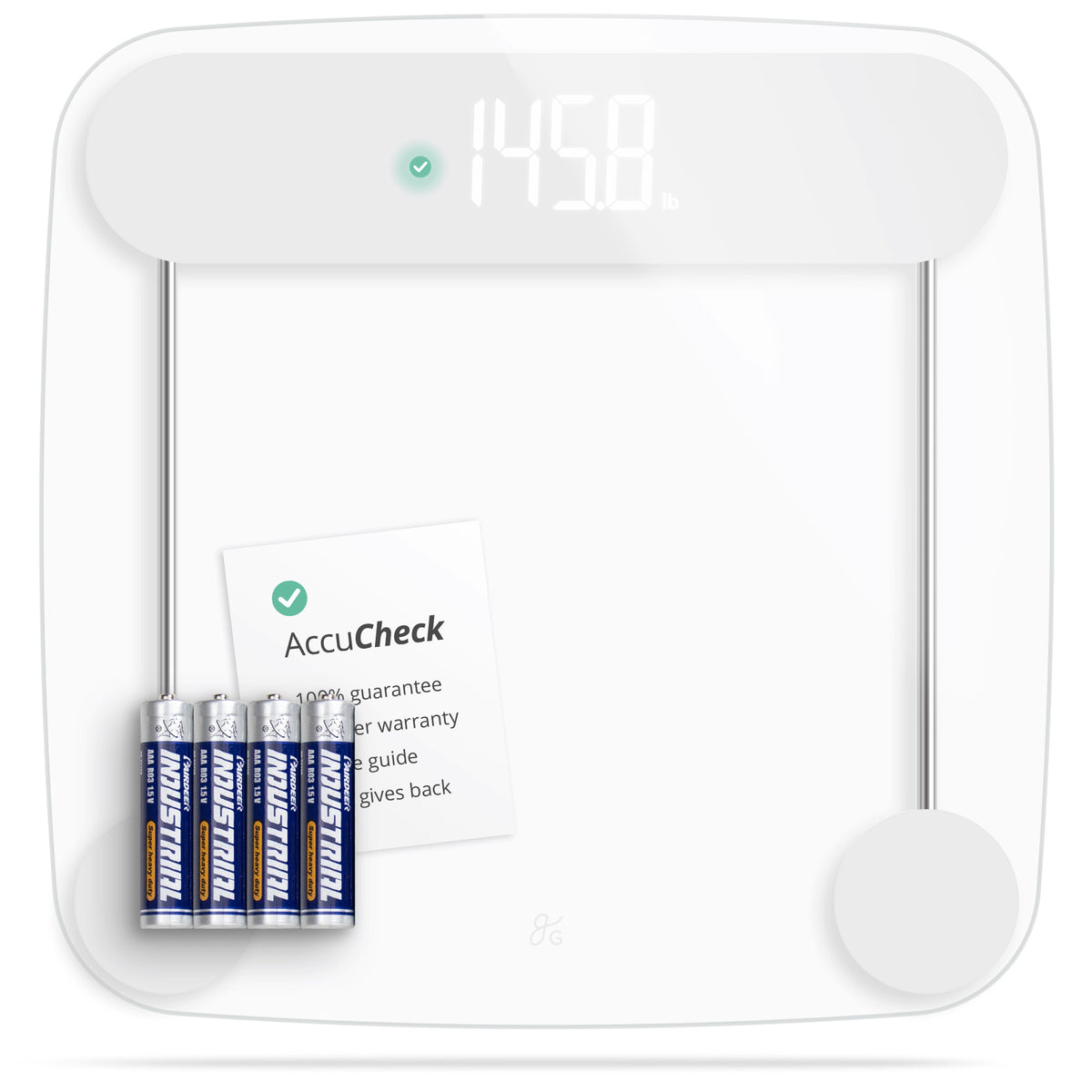 Greater Goods Digital AccuCheck Bathroom Scale for Body Weight, Clear