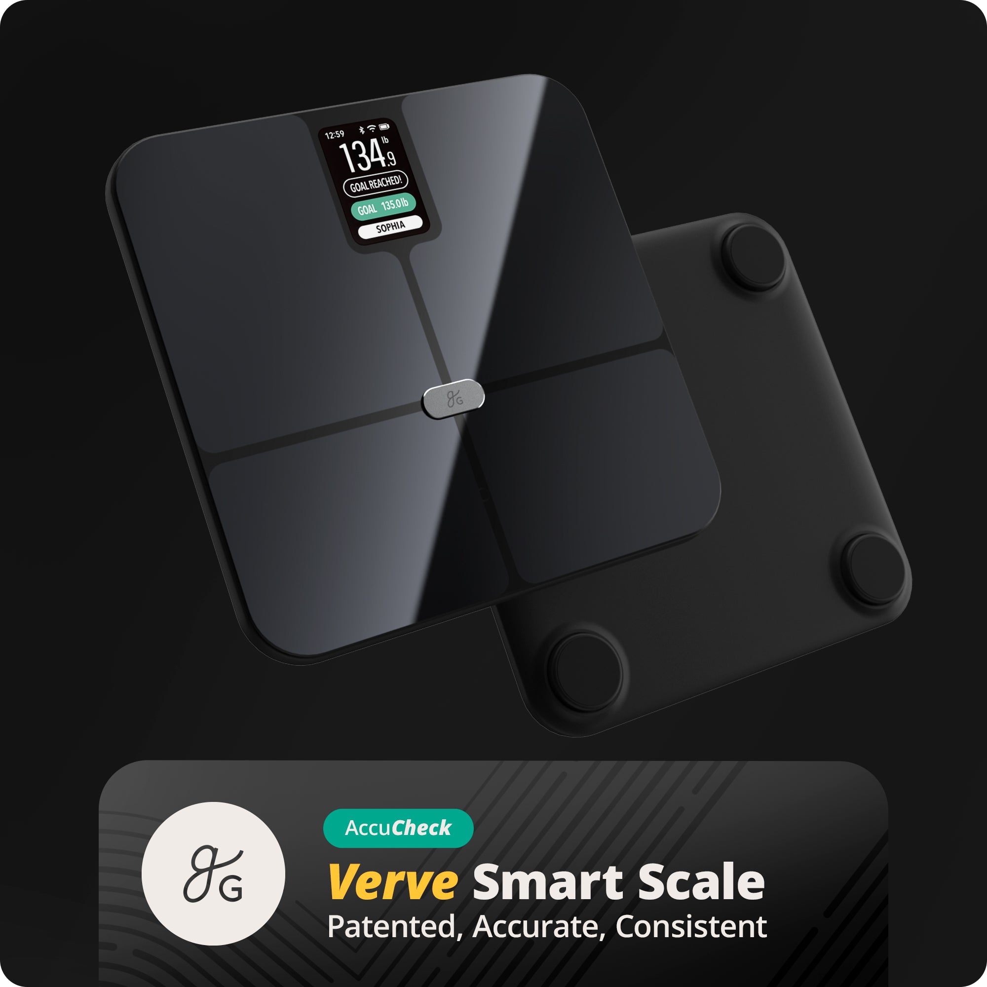 Greater Goods Bilancia intelligente: monitora il tuo percorso di perdita di peso con precisione verificata e monitoraggio intelligente basato sugli obiettivi | Sincronizzazione Wi-Fi e Bluetooth Greater Goods Bilancia intelligente: monitora il tuo percorso di perdita di peso con precisione verificata e monitoraggio intelligente basato sugli obiettivi | Sincronizzazione Wi-Fi e Bluetooth