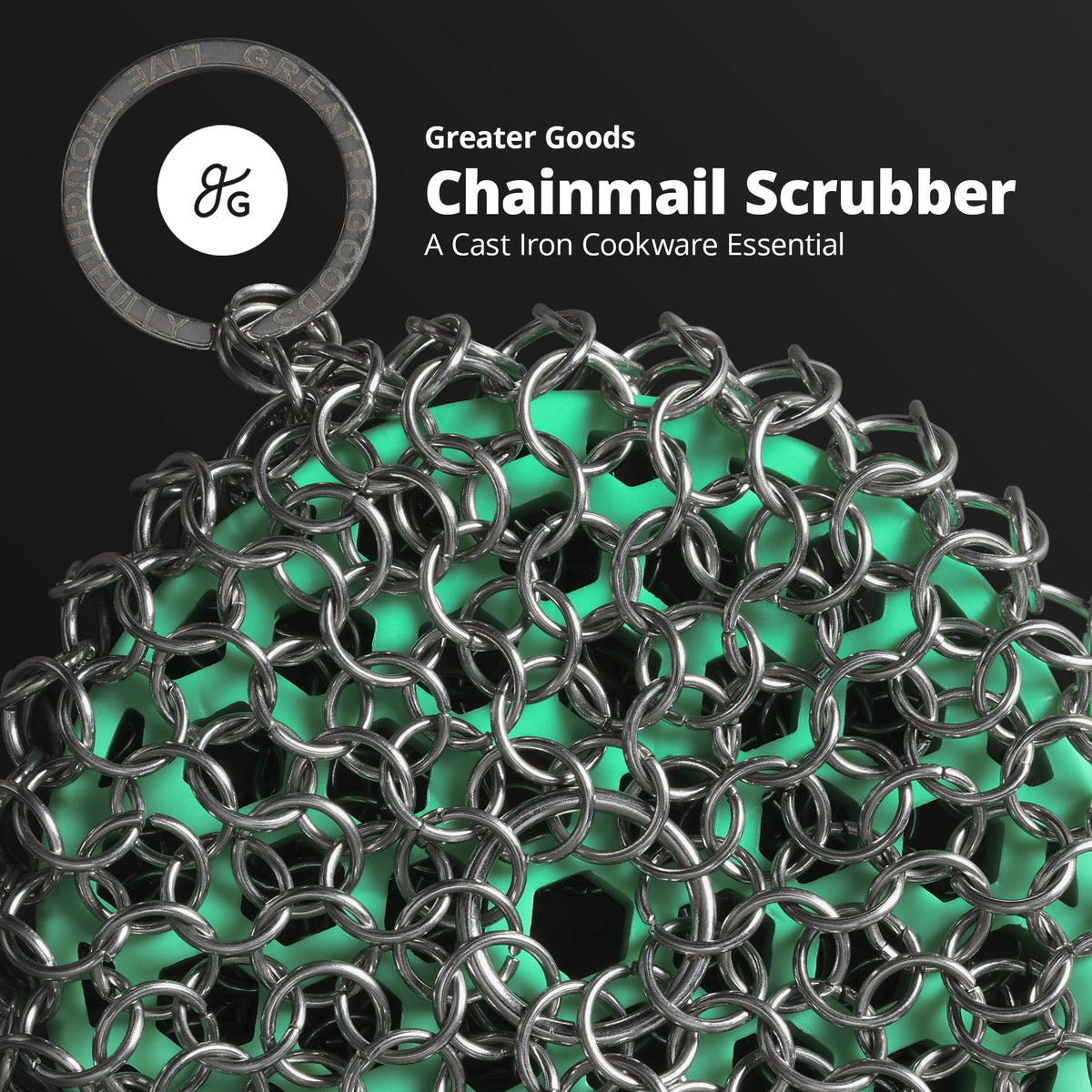 Cast Iron Chainmail Scrubber (Teal)