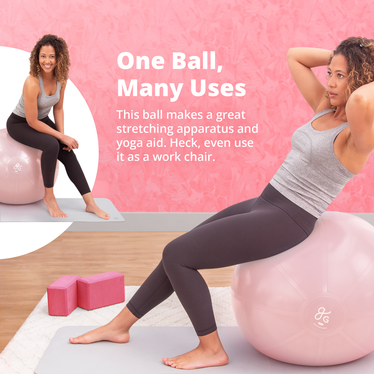 Exercise Ball (Blush Pink/ 75cm)
