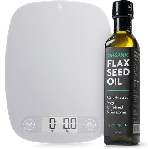 Greater Goods Kitchen ‘This is How You Make a Healthy Lunch’ Bundle, Comes with Kitchen Scale and 250ml Flaxseed Oil