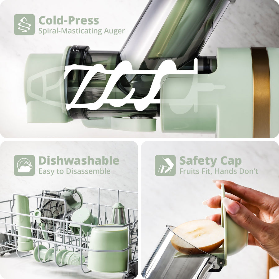 Cold Press Juicer, Sage Green (Free Gift with Purchase)