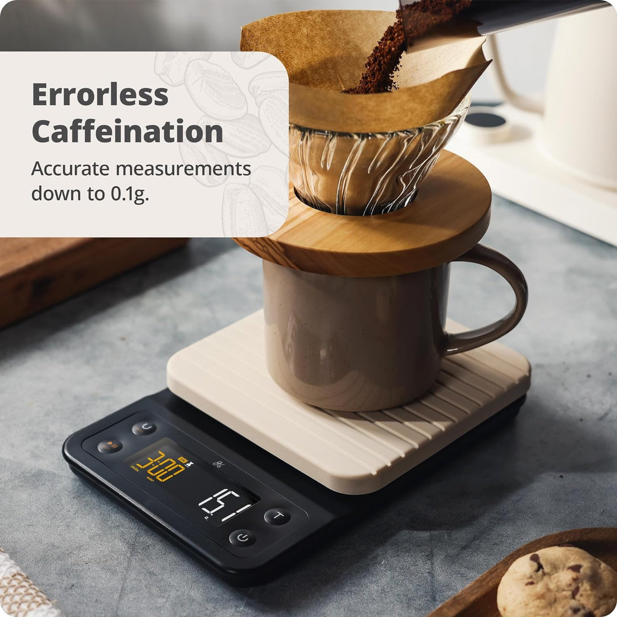 Greater Goods Electric Gooseneck Kettle and Coffee Scale Bundle, (Onyx Black/ Birch White)