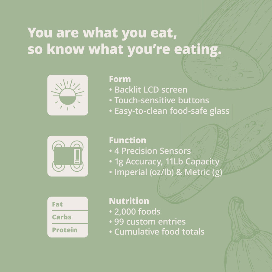 Nutrition Food Scale (Backlit), Sage Green