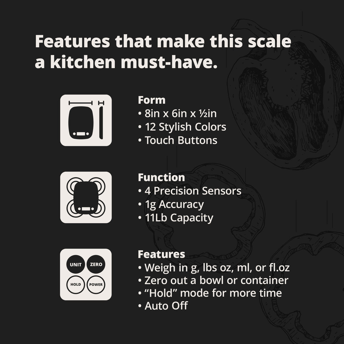 Digital Kitchen Scale (Black)