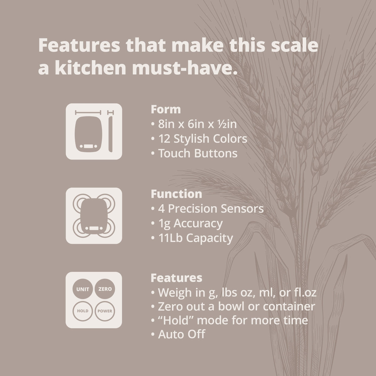 Digital Kitchen Scale (Stainless steel)