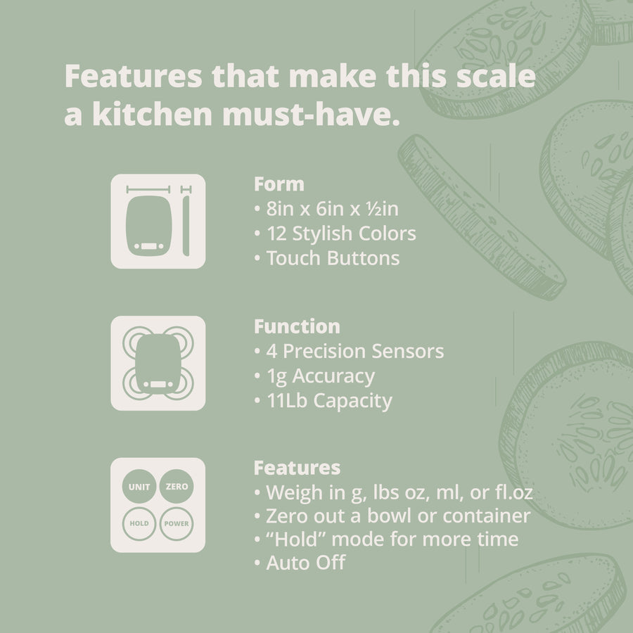 Digital Kitchen Scale (Sage Green)