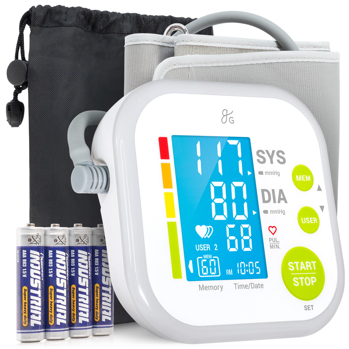 Blood Pressure Monitor - Basic Kit (4 AAA Batteries, No Charger) - Greater Goods