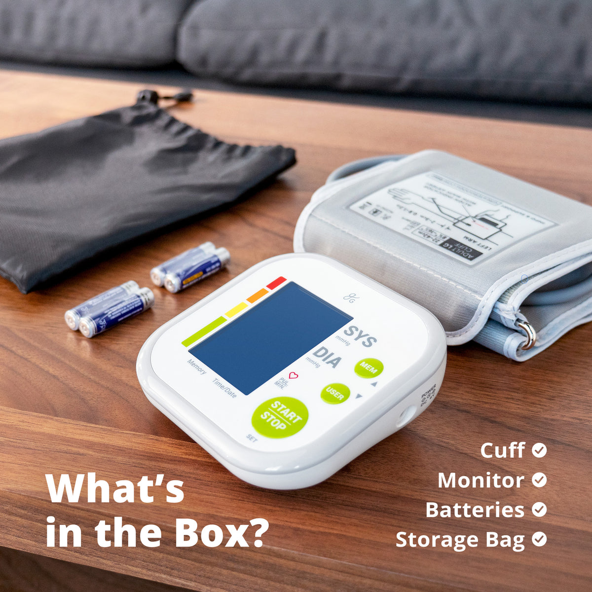Blood Pressure Monitor - Basic Kit (4 AAA Batteries, No Charger) - Greater Goods